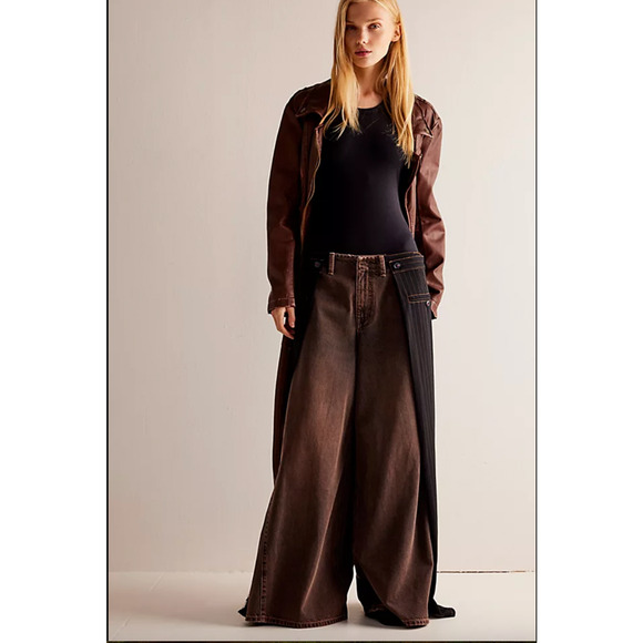 Free People We The Free Gwyneth Low-Rise Wide-Leg Jeans 28 NEW - Picture 1 of 5